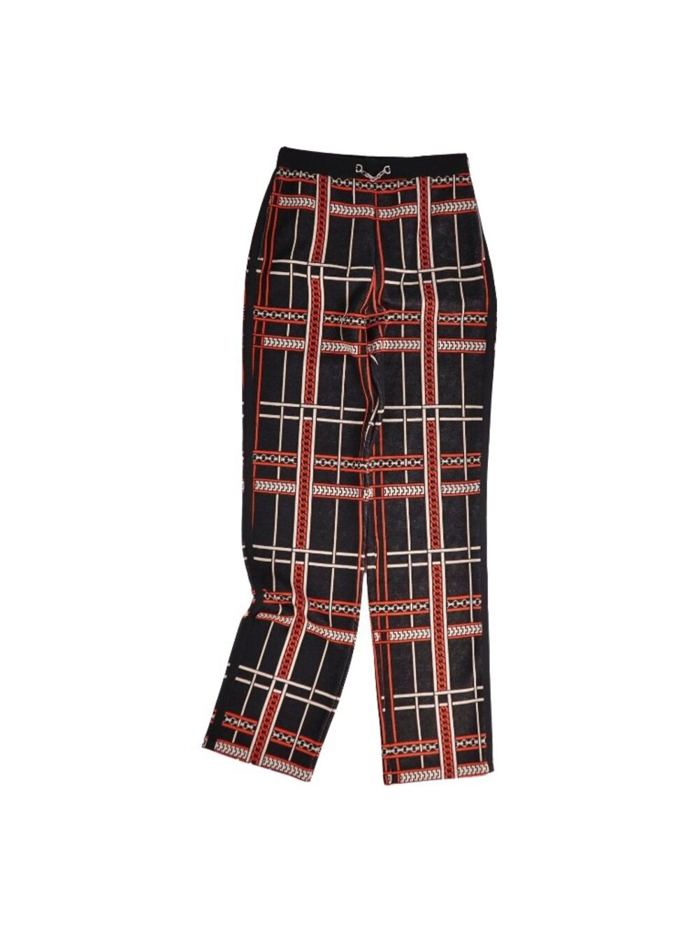 Hermes Pants Knit Long Easy Chain Cotton Multicolor 34